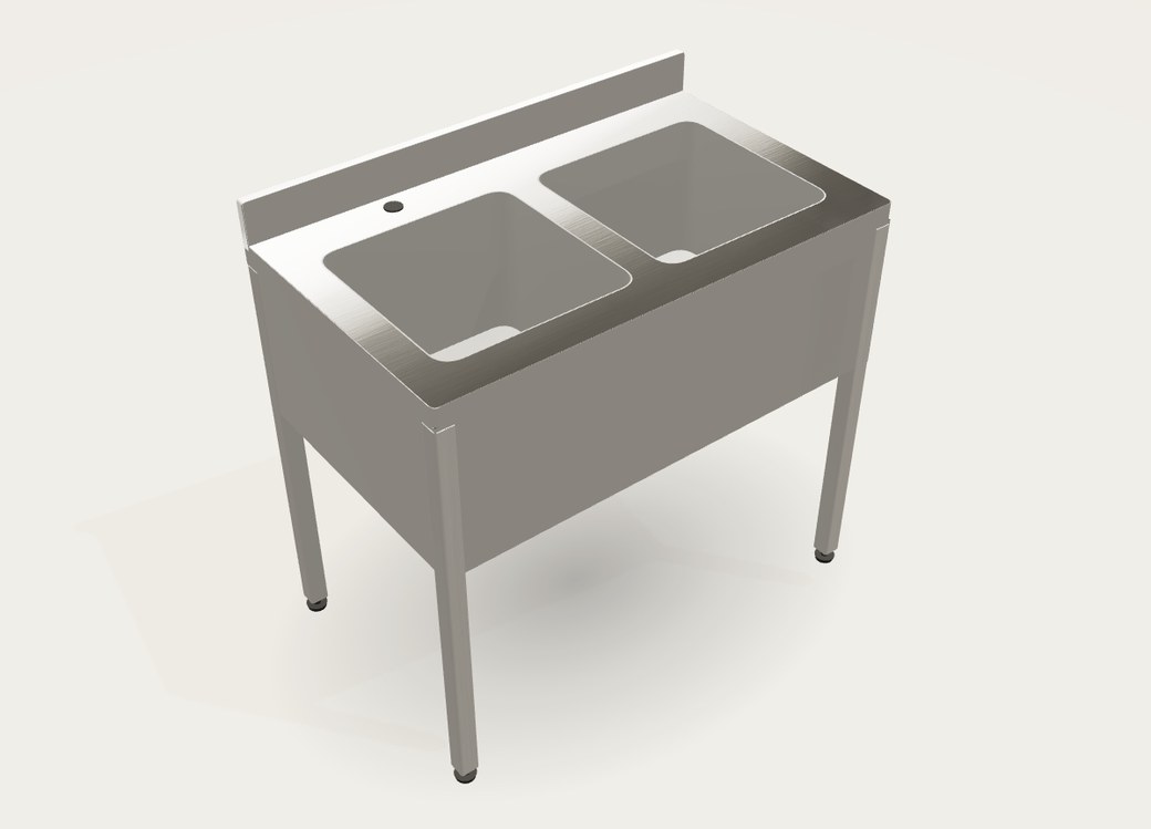 Sink table 1000 · double bowl